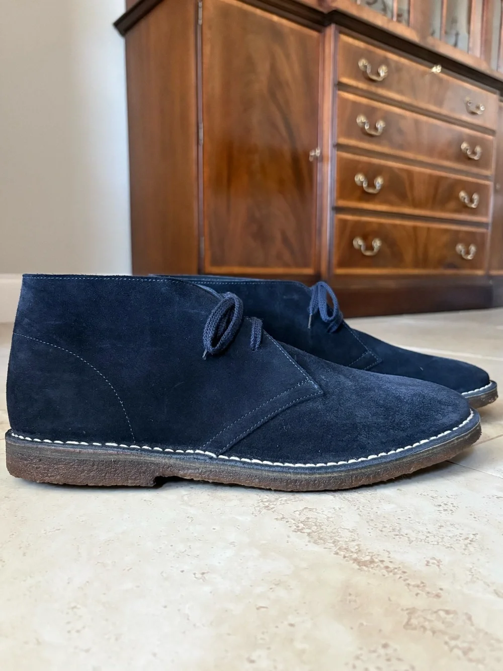 J. CREW MacAllister Suede Desert Chukka Boot | Navy  | Made in Italy | Size 13